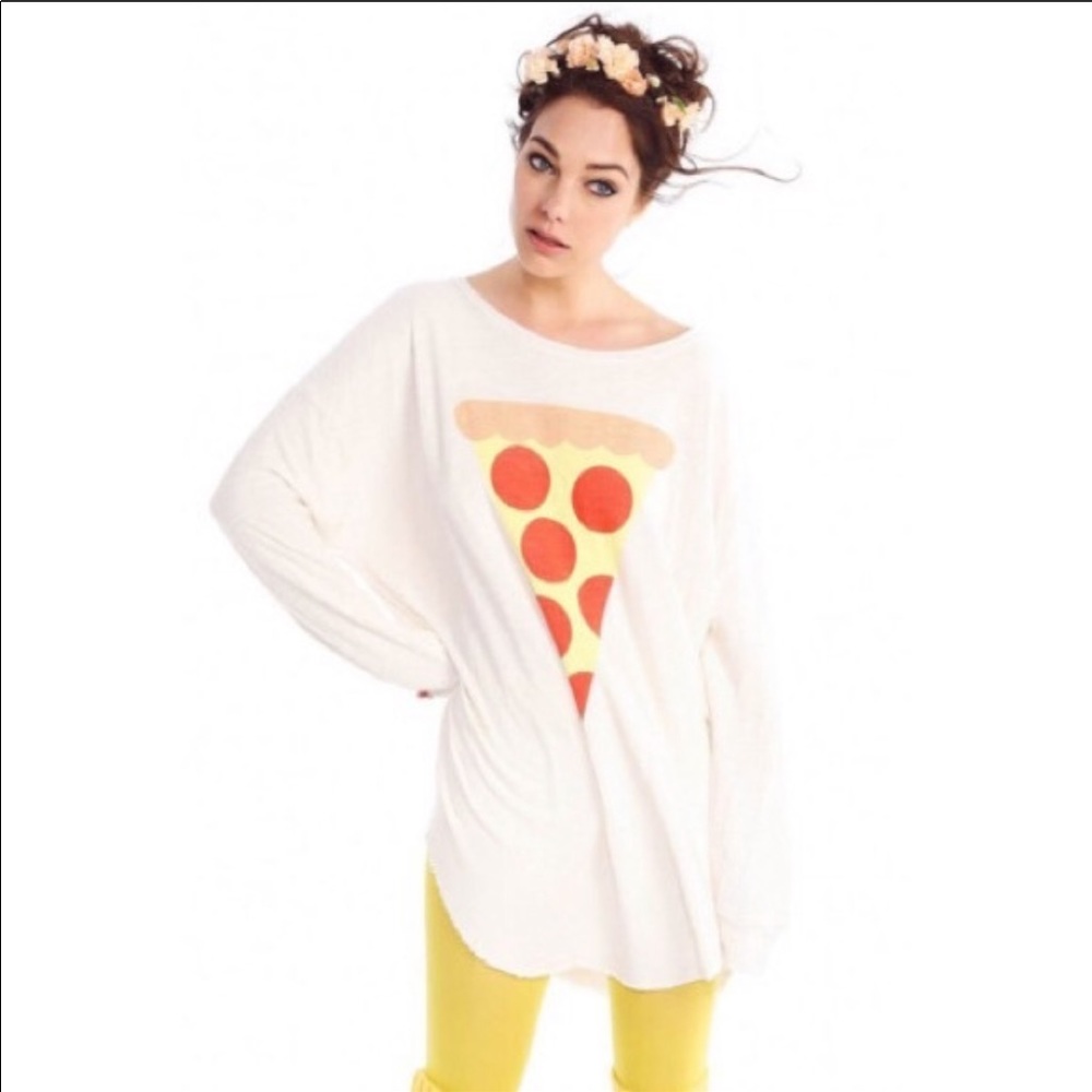 Wildfox Tuscany Tunic Hot Slice Pizza sweater